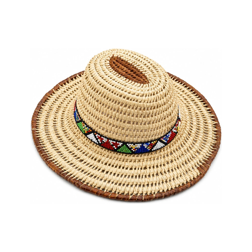 Beaded Safari Hat – Maasai Band (Handwoven)