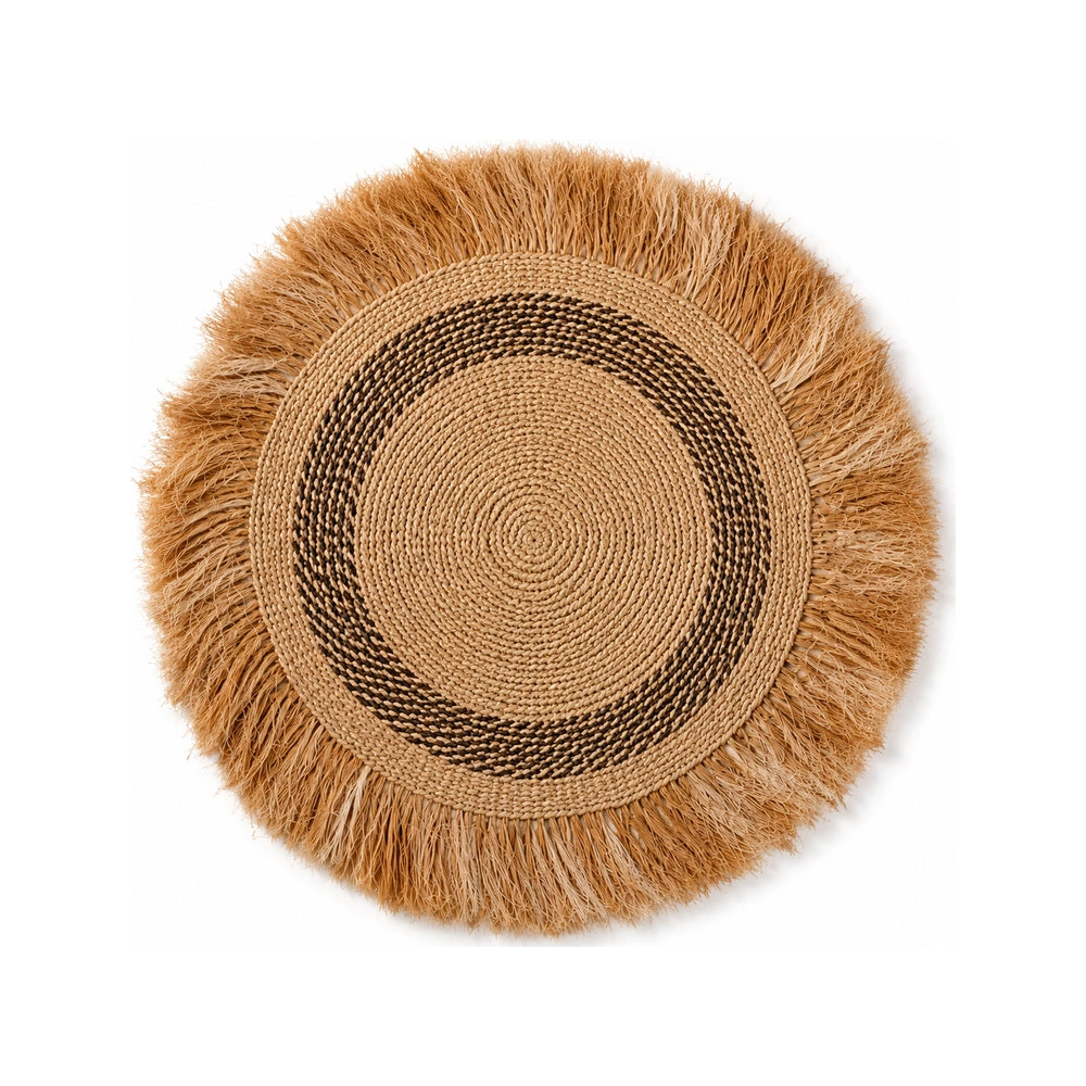 Combed Sisal Placemat – Honey Gold & Espresso (Handwoven)