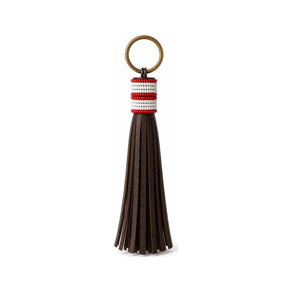 Leather Tassel Keychain – Brown (Handcrafted)