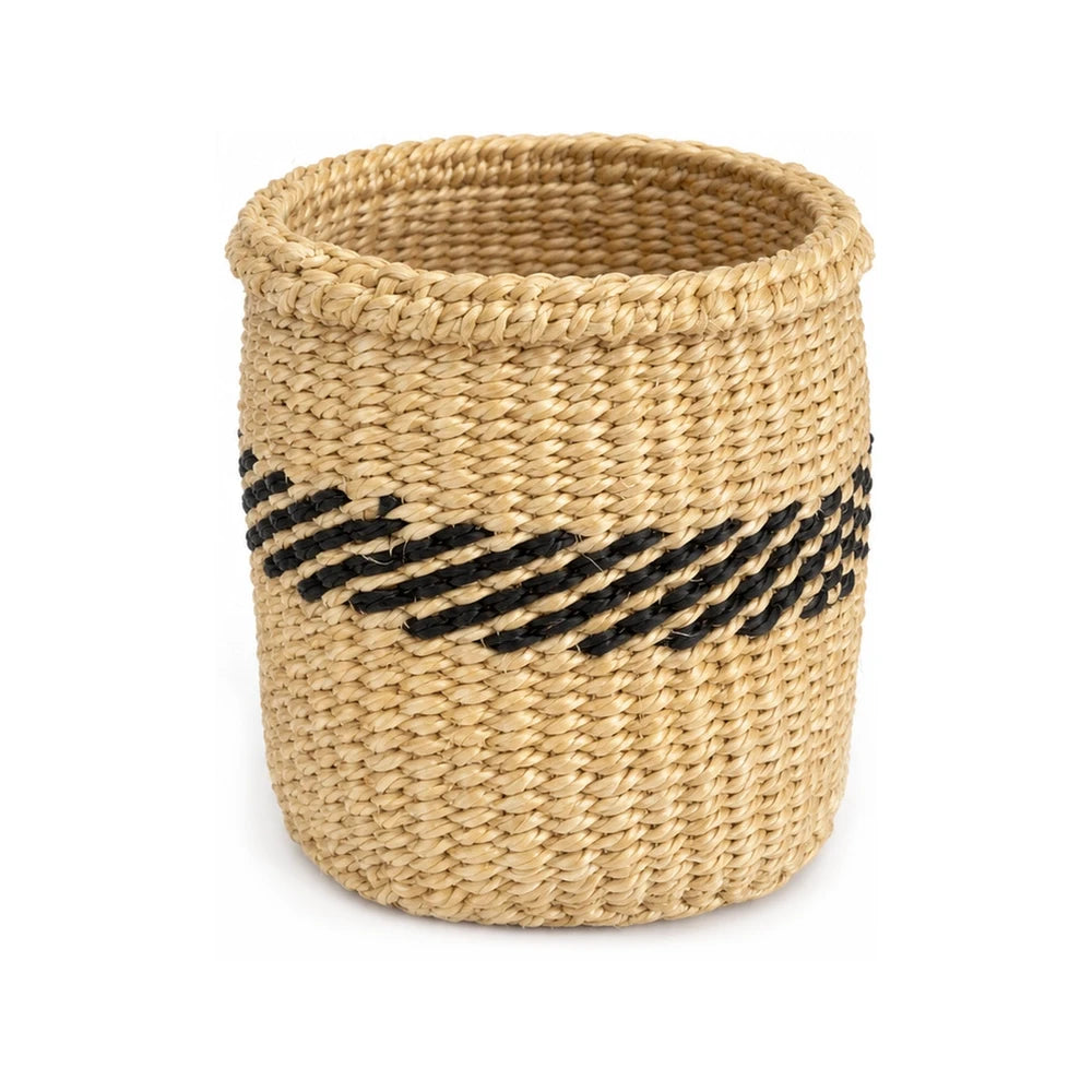 Sisal Pen Holder – Black Circular (Handwoven)
