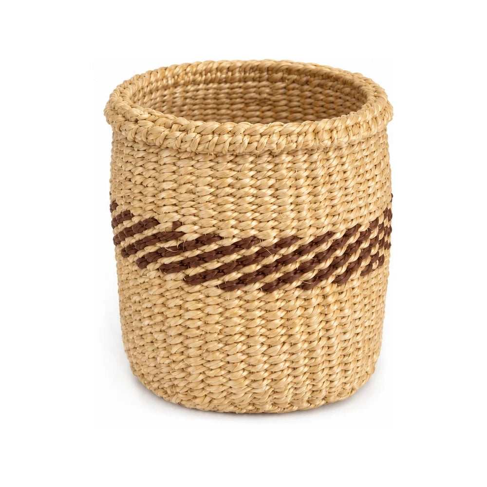 Sisal Pen Holder – Brown Spiral (Handwoven)