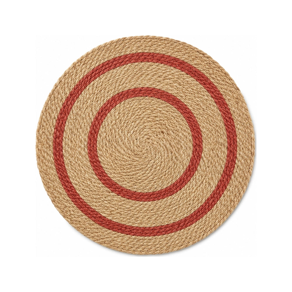 Sisal Placemat – Red Circular (Handwoven)